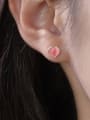 thumb 925 Sterling Silver Enamel Heart Minimalist Stud Earring 1