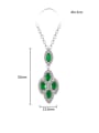 thumb Copper Cubic Zirconia Green Geometric Dainty Necklace 2