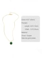 thumb Brass Glass Stone Round Vintage Necklace 1