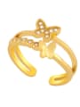 thumb Brass Cubic Zirconia Butterfly Ethnic Band Ring 2