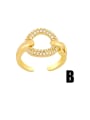 thumb Brass Cubic Zirconia Geometric Hip Hop Band Ring 1