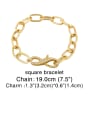 thumb Brass Cubic Zirconia Geometric Hip Hop Link Bracelet 2