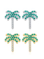 thumb 925 Sterling Silver Cubic Zirconia Tree Classic Stud Earring 0