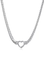 thumb Stainless steel Heart Minimalist Snake Bone Chain Necklace 4