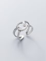 thumb 925 Sterling Silver hollow Geometric Ethnic Band Ring 2
