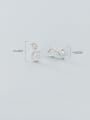 thumb 925 Sterling Silver With  Cubic Zirconia Minimalist Number 8 Stud Earrings 3