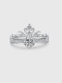thumb 925 Sterling Silver Cubic Zirconia Crown Cute Stackable Ring 0