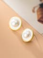 thumb 925 Sterling Silver Imitation Pearl Round Trend Stud Earring 2