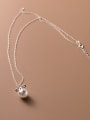 thumb 925 Sterling Silver Imitation Pearl Bowknot Minimalist Necklace 2