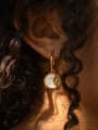 thumb Stainless steel Gold Color Shell Coin Vintage Earring 1