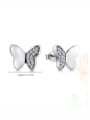 thumb 925 Sterling Silver Rhinestone Butterfly Minimalist Stud Earring 1