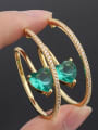 thumb Copper Cubic Zirconia Heart Luxury Hoop Earring 2