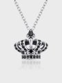thumb 925 Sterling Silver Cubic Zirconia Vintage Crown Pendant 0