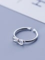 thumb 925 Sterling Silver Bowknot Minimalist Free Size Ring 3
