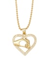thumb Brass Cubic Zirconia Letter Vintage Heart Pendnat Necklace 2
