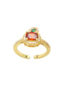 thumb Brass Cubic Zirconia Friut Vintage Band Ring 3