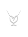 thumb 925 Sterling Silver Minimalist Hollow Heart Pendant Necklace 2