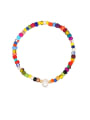thumb Stainless steel Imitation Pearl Multi Color Round Bohemia Stretch Bracelet 0