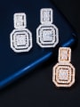 thumb Brass Cubic Zirconia  Luxury Geometric Earring and Necklace Set 3