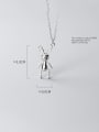 thumb 925 Sterling Silver Cute doll rabbit Pendant Necklace 3