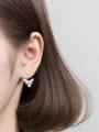 thumb S925 silver simple diamond V-shaped  Imitation Pearl  Earrings 1