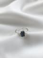 thumb 925 Sterling Silver Square Minimalist Spectral stone Solitaire Ring 1