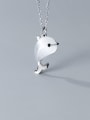 thumb 925 Sterling Silver Cats Eye  Minimalist Cute dolphin pendant Necklace 0