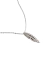 thumb 925 sterling silver simple glossy Leaf Pendant Necklace 3