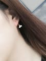 thumb Brass Freshwater Pearl Geometric Minimalist Hook Earring 1