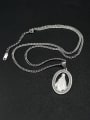 thumb Stainless steel Oval Hip Hop Regligious Necklace 3