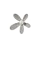 thumb Copper Cubic Zirconia White Flower Dainty Brooches 1