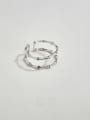 thumb 925 Sterling Silver With Platinum Plated Simplistic Bamboo Rings 0
