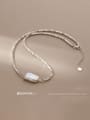 thumb 925 Sterling Silver Freshwater Pearl Geometric Dainty Necklace 2