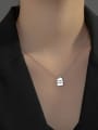 thumb 925 Sterling Silver Rectangle Minimalist Necklace 1