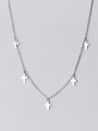 thumb 925 Sterling Silver Smooth Cross Minimalist Necklace 2