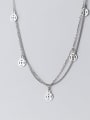 thumb 925 Sterling Silver Coin Vintage Multi Strand Necklace 1