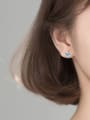 thumb 925 Sterling Silver Enamel Leaf Minimalist Stud Earring 1