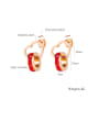 thumb Titanium Rhinestone Heart Minimalist Stud Earring 3