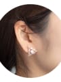 thumb Alloy Cubic Zirconia Triangle Dainty Stud Earring 1