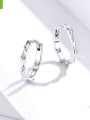 thumb 925 Sterling Silver With White Gold Plated Minimalist Geometric Hoop Earrings 2