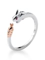 thumb 925 Sterling Silver Cute rabbit Free Size  Ring 3