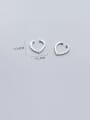 thumb 925 Sterling Silver With Platinum Plated Fashion Heart Clip On Earrings 3