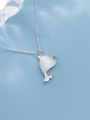 thumb 925 Sterling Silver Cats Eye  Minimalist Cute dolphin pendant Necklace 2