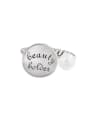 thumb 925 Sterling Silver IVintage Wide face oval English alphabet pearl  Midi Ring 0