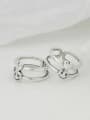 thumb Vintage Sterling Silver With Platinum Plated Simplistic Smooth Heart Free Size Rings 2
