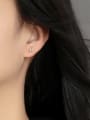 thumb Brass Rhinestone Geometric Minimalist Stud Earring 1