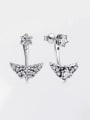 thumb 925 Sterling Silver Cubic Zirconia Triangle Vintage Drop Earring 1