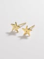 thumb 925 Sterling Silver Five-Pointed Star Minimalist Stud Earring 0