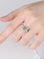 thumb Sterling Silver Moissanite Square Dainty Solitaire Engagement Rings 1