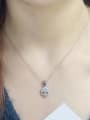 thumb 925 Sterling Silver Cubic Zirconia Skull Cute Necklace 1